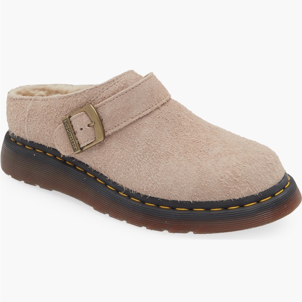 Dr. Martens‎ Isham Suede Mules Shearling Lined Brown Slingback W 9 / M 8